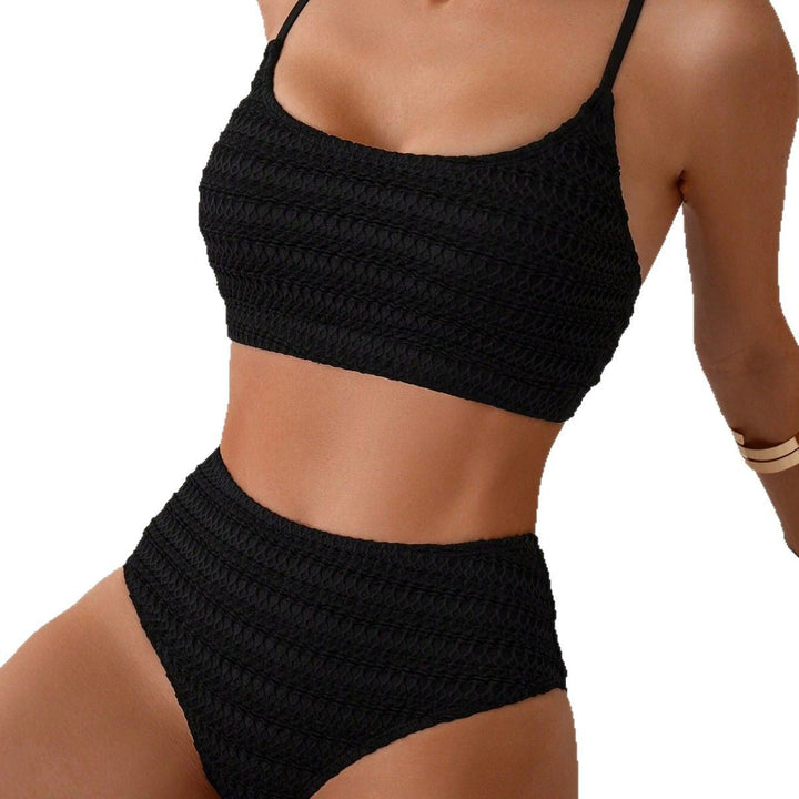 Damen Crop-Top-Bikini mit hohem Bund Drune