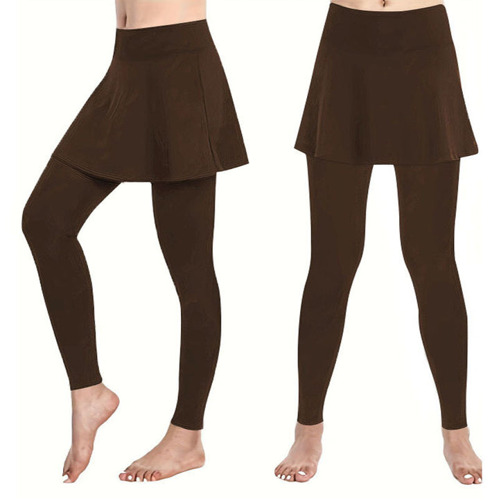 Damen Highwaist-Leggings mit integriertem Tellerrock und figurschmeichelnder Silhouette Drune