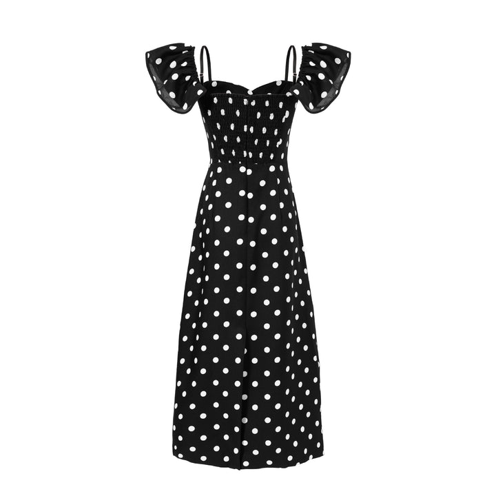 Damen Maxikleid mit Puffärmeln und elegantem Knotendetail Drune