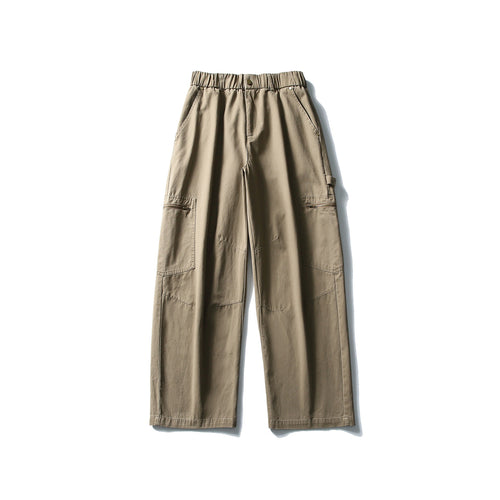 Damen Utility-Cargo-Hose mit weitem Bein, hohem elastischem Bund und Reißverschlusstaschen Drune