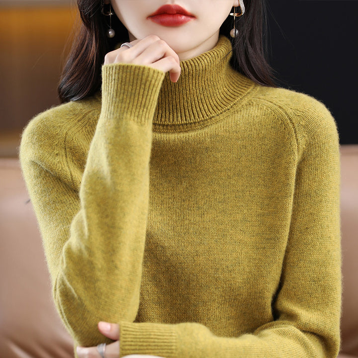 Damen Weicher Hochkragen-Pullover aus flauschigem Wollmix mit Raglanärmeln Drune