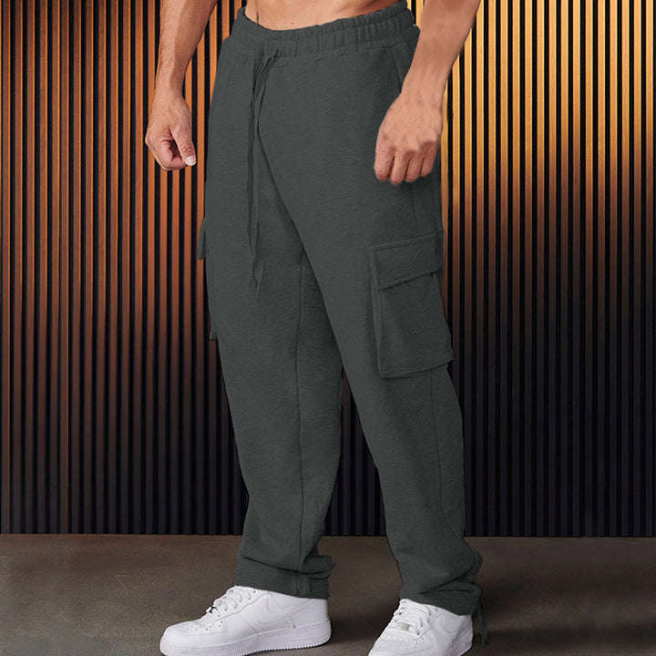 Herren entspannte Cargo-Hose mit praktischem Taschen-Design und elastischem Bund Drune