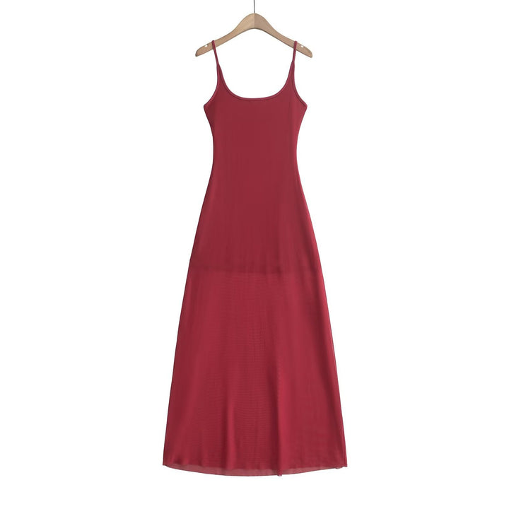 Damen Maxikleid mit verstellbaren Trägern und fließendem Schnitt Drune