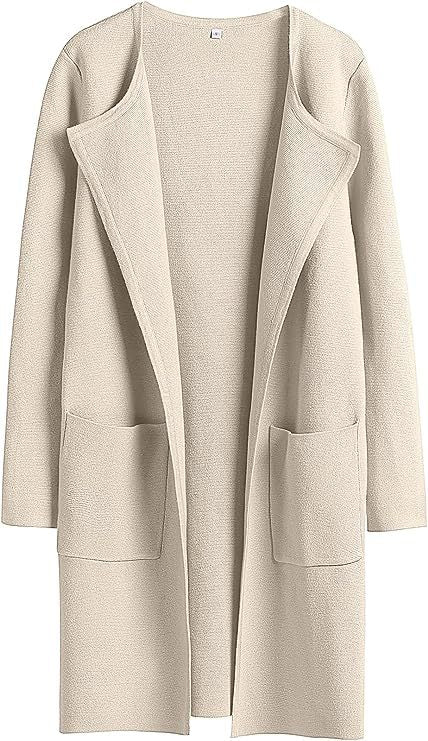 Damen Oversized Strickmantel mit offenen Fronten und praktischen Taschen Drune