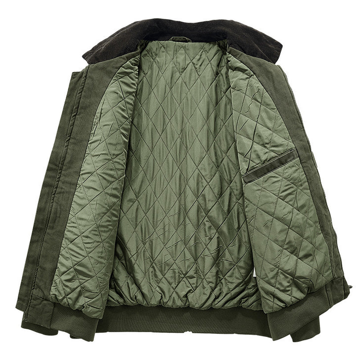 Herren Modische Übergangsjacke mit samtigem Kragen Drune