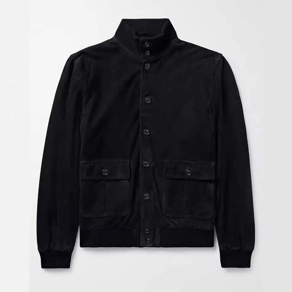 Herren modische Wildlederjacke mit strukturiertem Design Drune