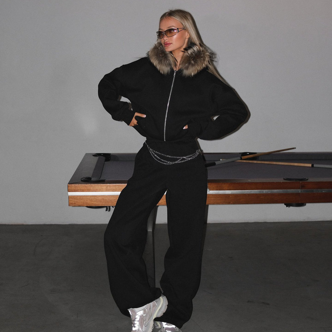 Damen lässige Oversize-Jacke mit durchgehendem Reißverschluss und praktischen Taschen