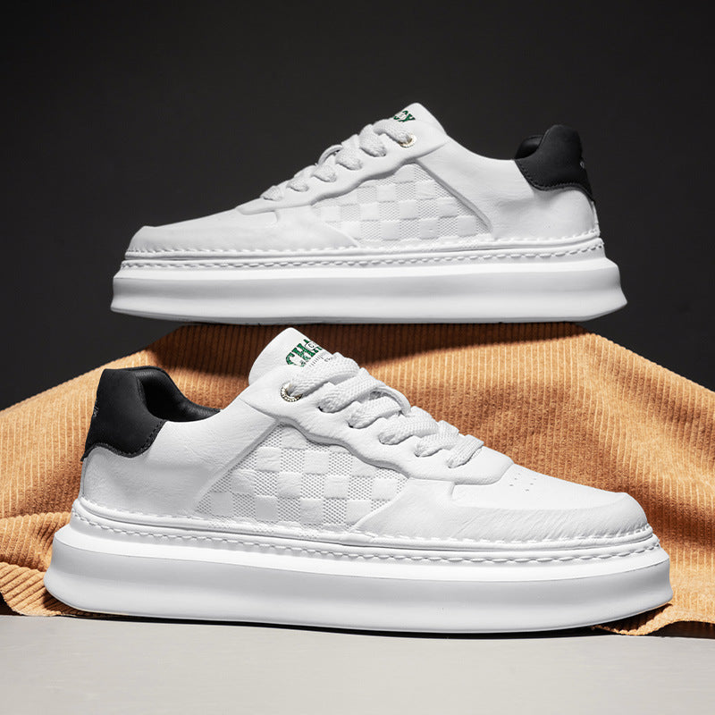 Unisex Voluminöse niedrige Sneaker mit geprägtem Schachbrettmuster und gepolstertem Fersenkragen Drune