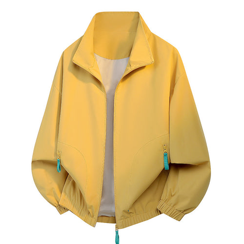 Herren urbaner Zip-Blouson mit Stehkragen, kontrastierenden Zipper-Pulls und elastischem Saum Drune