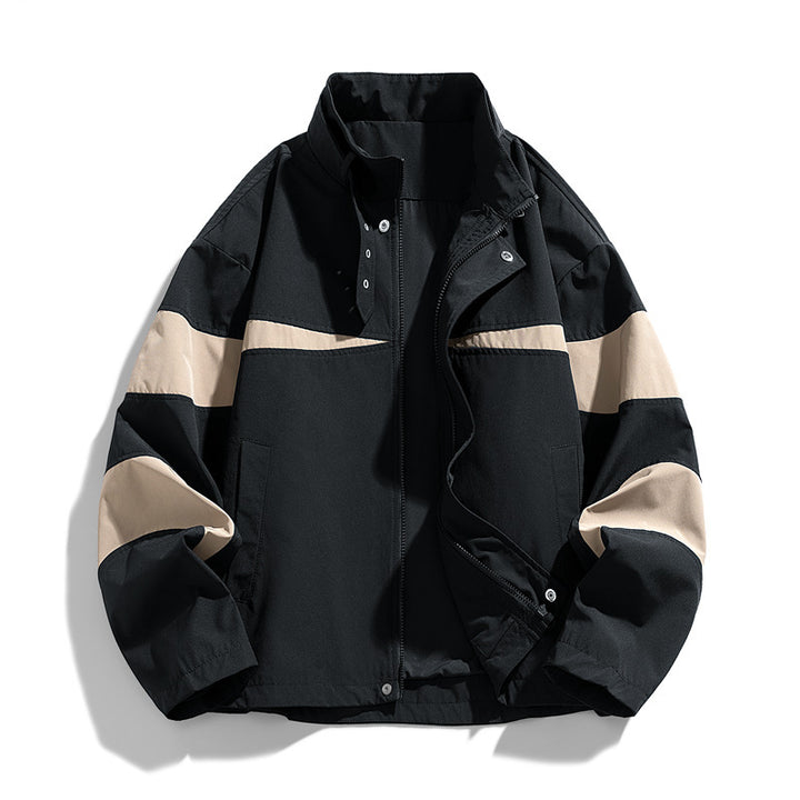 Herren Modische Sportjacke mit hohem Kragen Drune