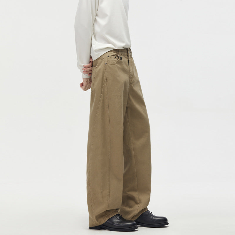 Herren Extraweite High‑Waist Palazzohose aus schwerer Baumwolle Drune