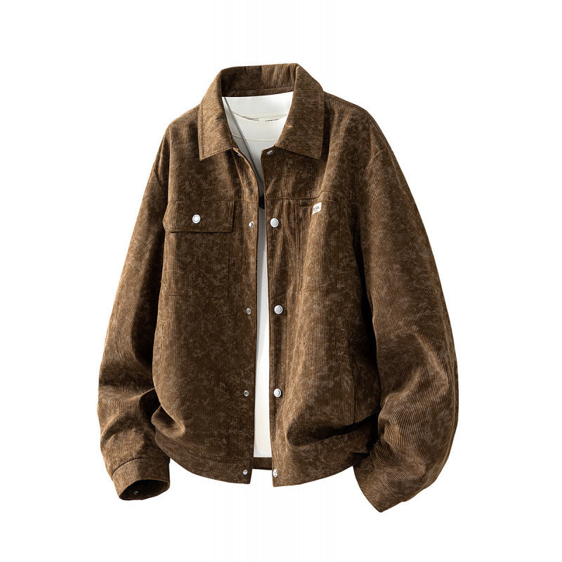 Herren Gemusterte Cordjacke mit praktischen Taschen Drune