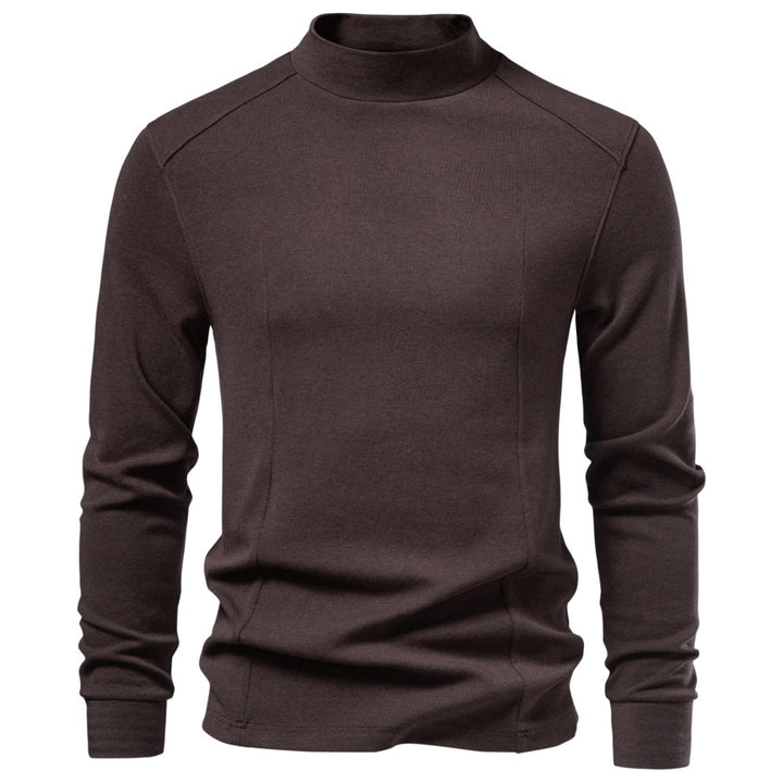 Herren Langarm Sweatshirt mit schmalem Stehkragen und Baumwollmix Drune