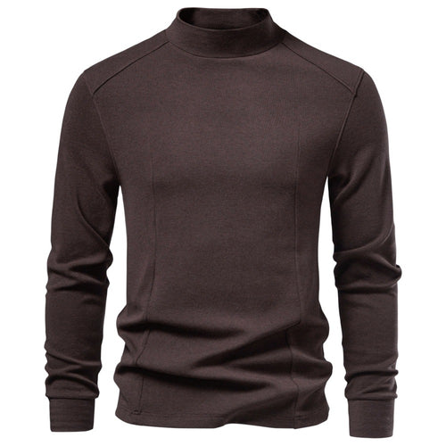 Herren Langarm Sweatshirt mit schmalem Stehkragen und Baumwollmix Drune