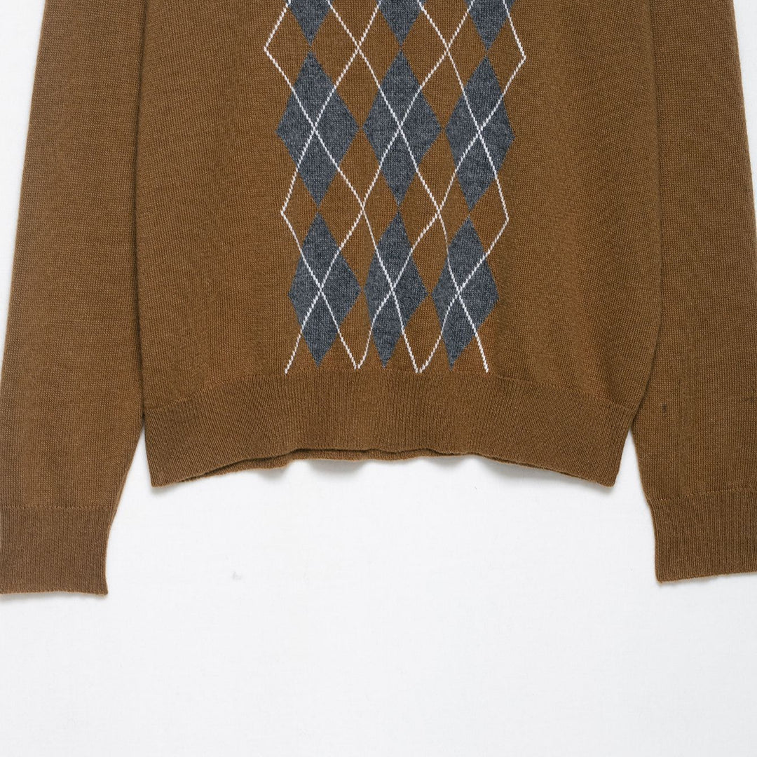 Damen Poloshirt mit modernem Argyle-Muster und komfortablem Schnitt Drune