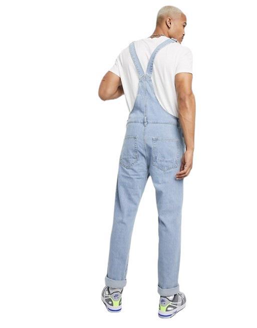 Herren Denim-Latzhose mit lässigen Destroyed-Details Drune