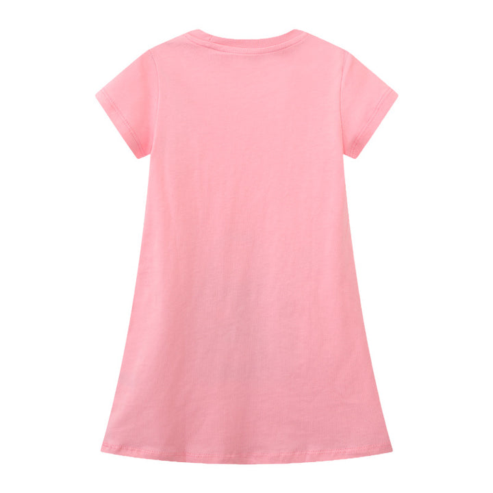 Mädchen T-Shirt Kleid mit kreativem Taschenmotiv Drune