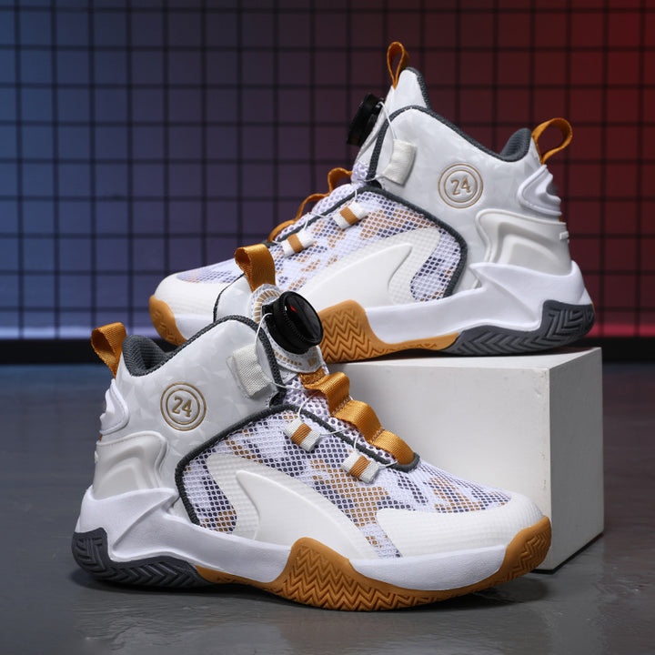 Unisex atmungsaktive Basket-Performance-Sneaker mit Drehverschluss, verstärkter Ferse und griffiger Profillaufsohle Drune