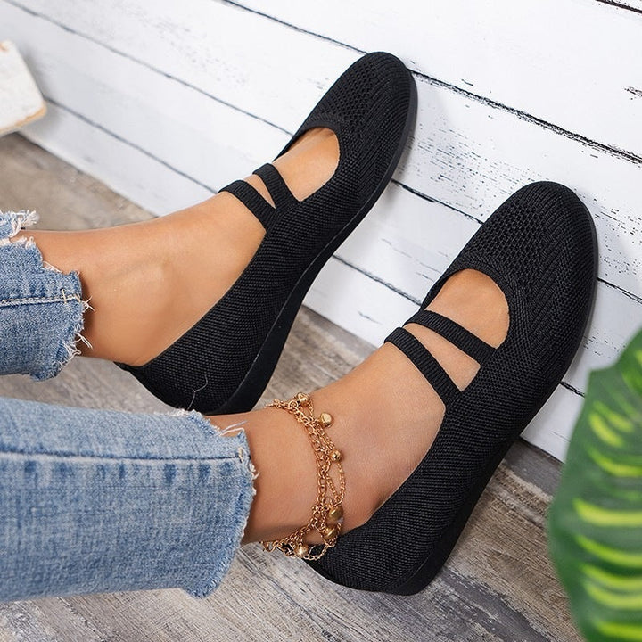 Damen Bequeme und luftige Ballerinas mit verstellbaren Riemen Drune