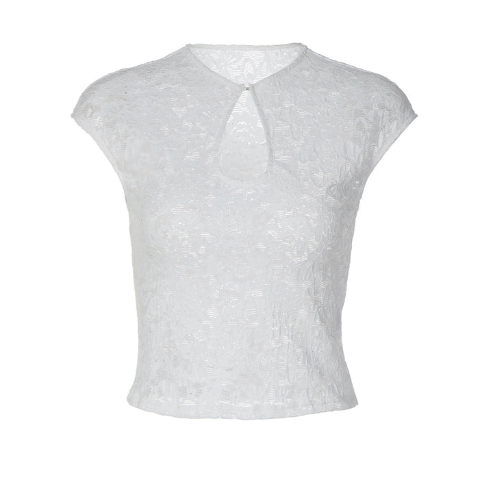 Damen Spitzentop mit modischem Schlitz Drune