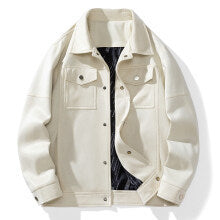 Herren Overshirt aus Kunstleder mit Hemdkragen und Pattentaschen Drune