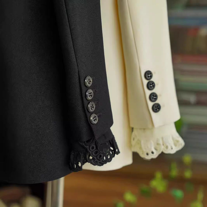 Damen Eleganter Blazer ohne Verschluss Drune
