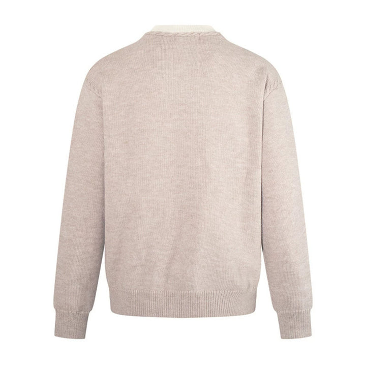 Herren Feiner V-Ausschnitt-Pullover mit Lagenoptik und Stehkragen-Innenteil Drune