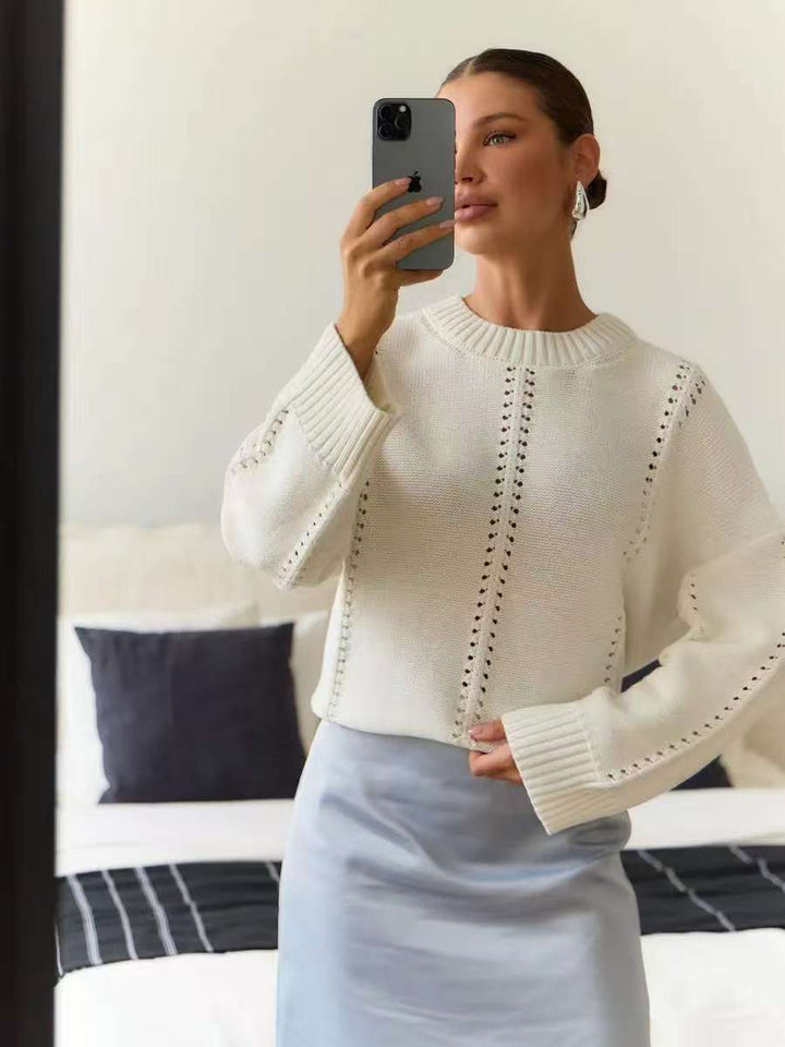 Damen Lässiger Strickpullover mit modernem Schnitt Drune