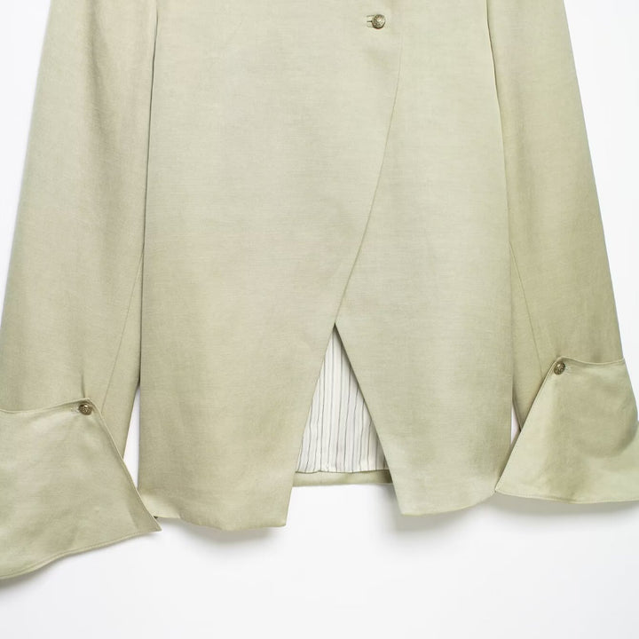 Damen Asymmetrische Jacke mit Stehkragen und Glockenärmeln Drune