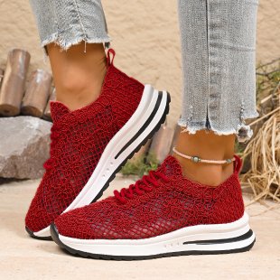Damen  gestrickte Slip-On Plateau-Sneaker mit atmungsaktivem Obermaterial und gepolstertem Komfortfußbett Drune