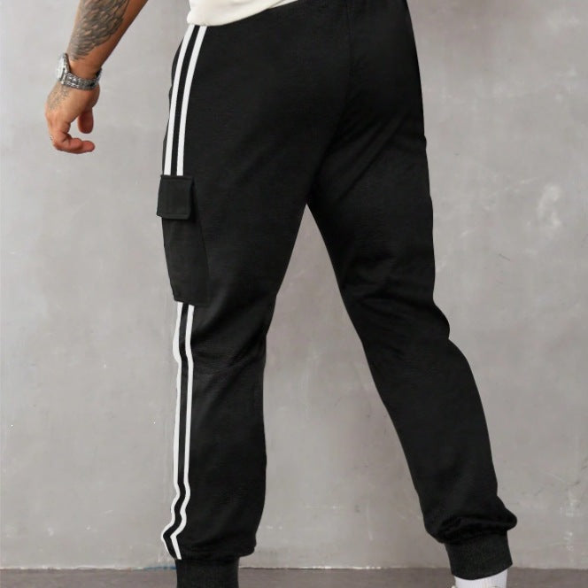 Herren Utility-Jogginghose mit aufgesetzter Känguru-Tasche und breiten Kordeln Drune