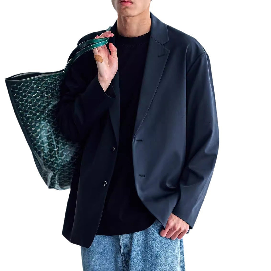 Herren Oversize-Sakko aus technischem Stretchgewebe mit Ein-Knopf-Verschluss Drune