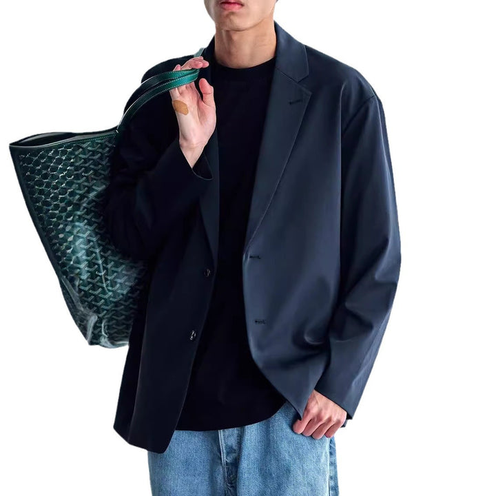 Herren Oversize-Sakko aus technischem Stretchgewebe mit Ein-Knopf-Verschluss Drune