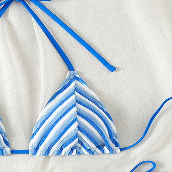 Damen Triangel-Bikini mit stilvollen Streifen Drune