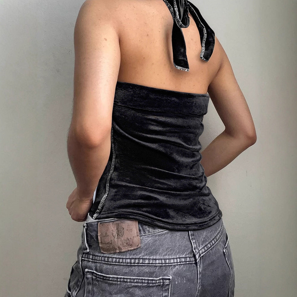 Damen trendiges Bustier-Top mit Spitzenakzenten und verspieltem Design Drune