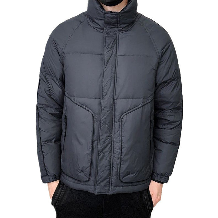 Herren Kurz geschnittene wattierte Steppjacke mit hohem Stehkragen Drune