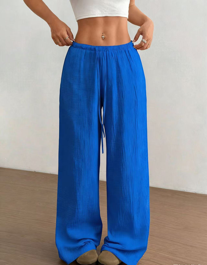 Damen weite, glänzende Palazzo-Hose Drune