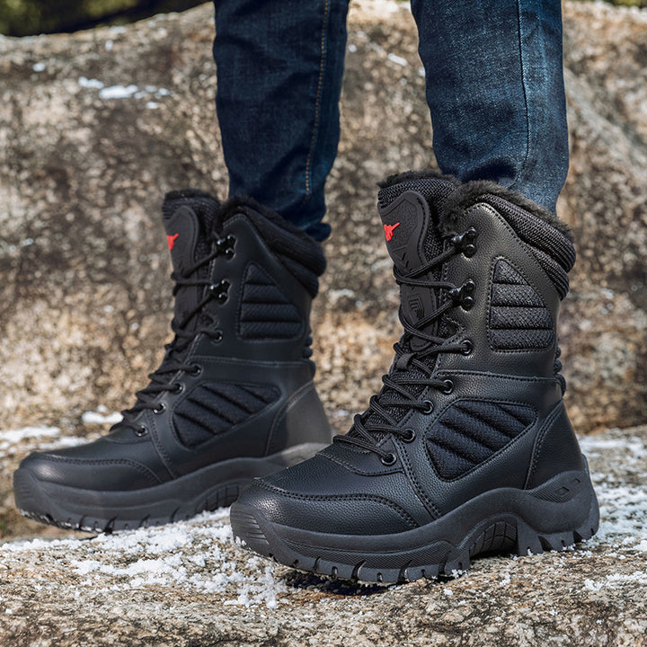 Damen Hochgeschnittene Winter-Trekkingstiefel mit kuscheligem Kunstfellfutter, wasserdichter Membran und griffiger Gummiprofilsohle Drune