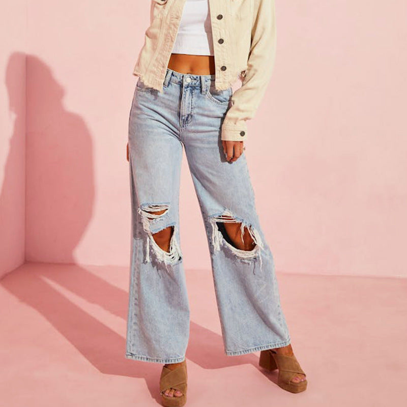 Damen Jeansjacke mit lässigem Schnitt und fransigem Saum Drune