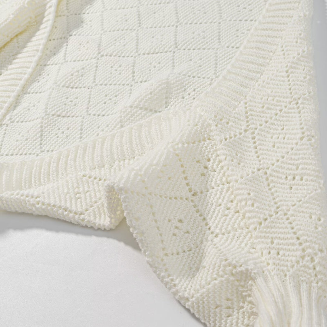 Damen gemütlicher Strickpullover im modernen Rautenmuster Drune