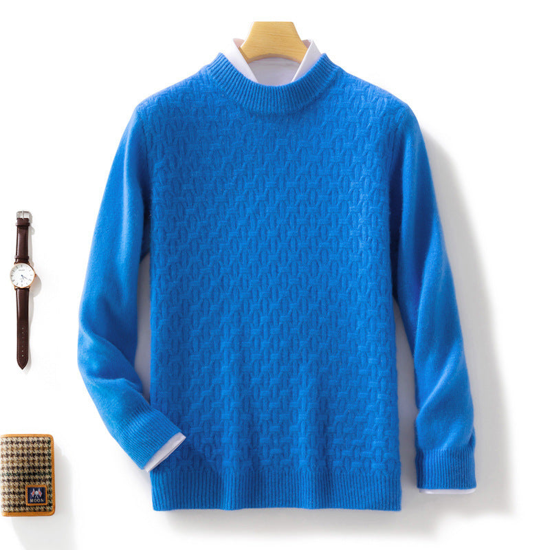 Damen Strukturierter Mockneck-Pullover im Kaschmir‑Look mit geometrischer Wabenstruktur Drune