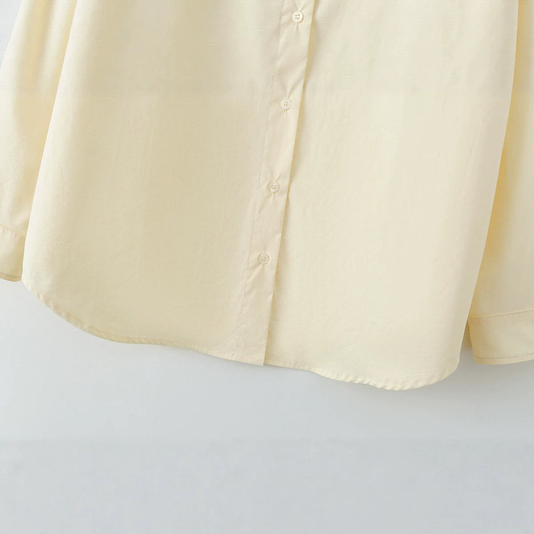 Damen Oversize-Hemdbluse mit Kentkragen und verdeckter Knopfleiste Drune