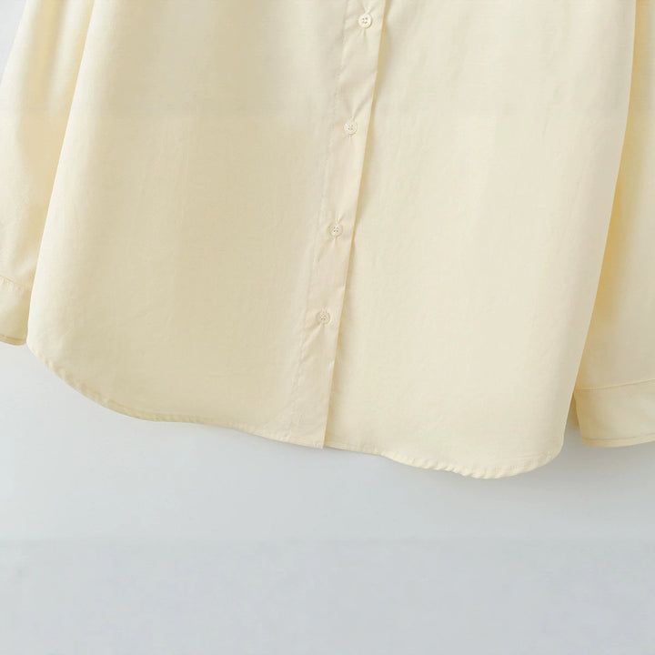 Damen Oversize-Hemdbluse mit Kentkragen und verdeckter Knopfleiste Drune