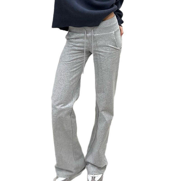 Damen nan weite Sweatpants mit hohem Komfortbund, Kordelzug und aufgesetzten Taschen Drune
