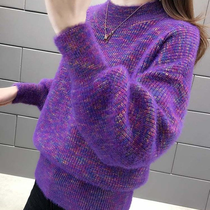 Damen gemütlicher Strickpullover mit buntem Farbverlauf Drune