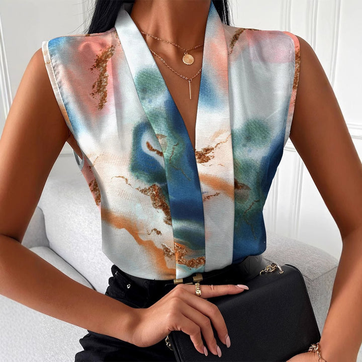 Damen Stilvolle Ärmellose Bluse Drune