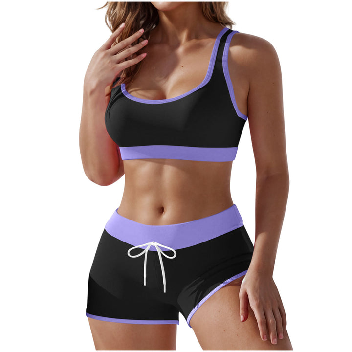 Damen nan stützendes Sportbustier mit breitem Unterbrustband und taillenhohen Trainingsshorts Drune