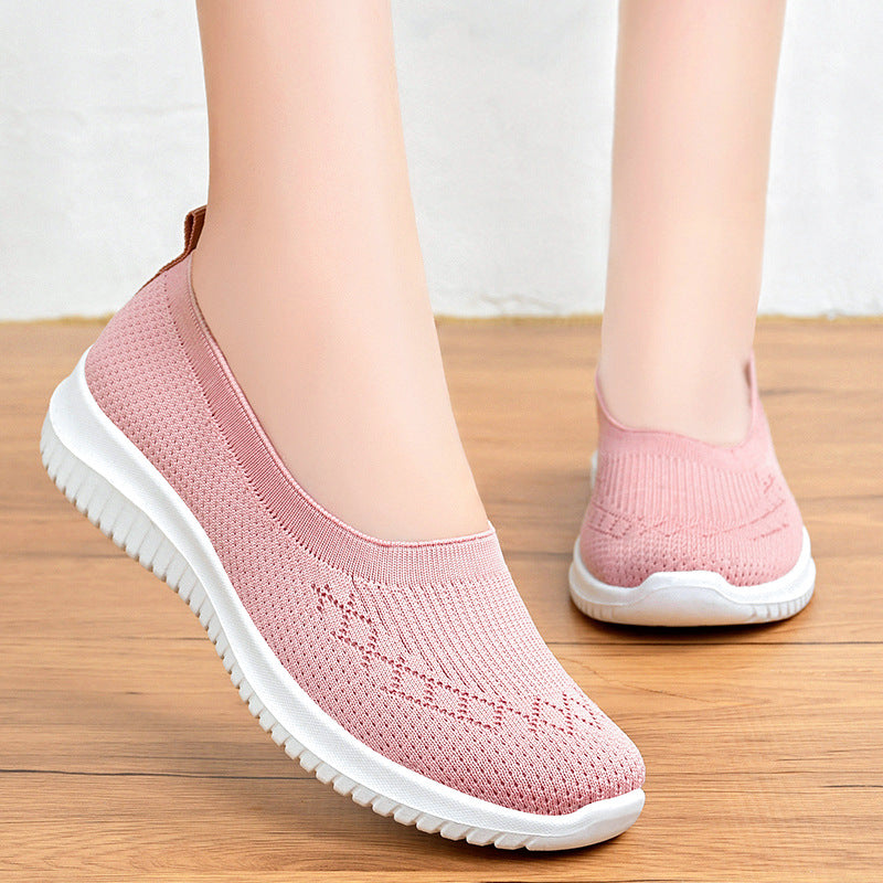 Damen nan nahtloser Strick-Ballerina-Slip mit sockenähnlichem Schaft, elastischem Einstieg und dämpfender Leichtlaufsohle Drune