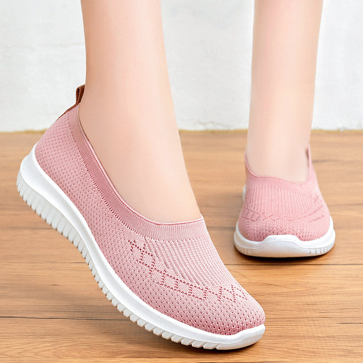 Damen nan nahtloser Strick-Ballerina-Slip mit sockenähnlichem Schaft, elastischem Einstieg und dämpfender Leichtlaufsohle Drune