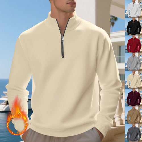 Herren sportlicher Pullover mit halbem Reißverschluss und atmungsaktiver Struktur Drune